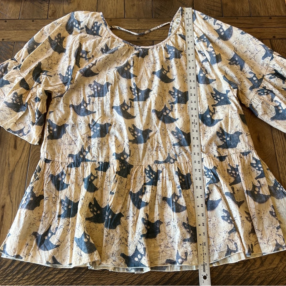 A Rare Bird Distressed Birdie Tunic Top Shirt Dress One Size Whimsy Boho Artsy - Picture 10 of 13